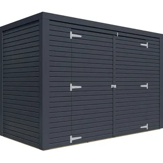 BERTILO Holz Fahrradgarage/Geräteschrank - 18 mm anthrazit