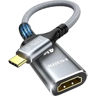 Highwings USB C HDMI Adapter 4K, USB Type C auf HDMI Adapter [Thunderbolt 3/4] Kompatibel für iPhone 16/15 Pro/Max, für MacBook Pro/Air, für iPad Pro/Air, für Surface Book 2, für Galaxy usw.