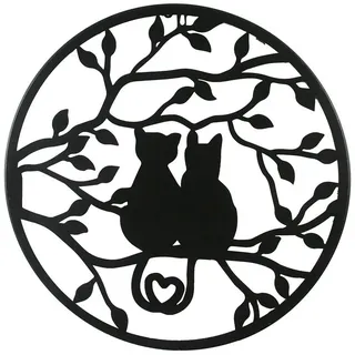 Wackadoo Living Wanddekoobjekt Katze aus Metall Wanddeko, 3D Metalldeko Metallbilder Wanddeko Metall schwarz