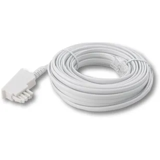 G-TELWARE® Routerkabel TAE-F auf RJ45 (8P2C) Anschlusskabel Kompatibel mit DSL ADSL VDSL Fritzbox Internet Router an Telefondose TAE - Weiß (10m, Schneeweiß)