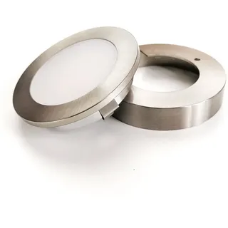Kalb Material Für Möbel kalb | LED Einbauspot Unterbauspot 6,3cm ∅ Einbaustrahler für Möbel inkl. Aufsatzring, Edelstahl gebürstet, 12VDC, 3Watt warmweiß