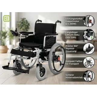 ECONELO Elektrorollstuhl SL-LYD0012 Doppel-Motor 2 × 250W Schwarz