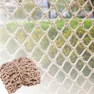 Sicherheitsnetz Hanfseil,Schutznetz Kinder,Sicherheitsnetz Hochbett,Größe 1 * 2m,8mm Dickes Seil,10cm Maschenweite,Vielseitig einsetzbar als Balkonschutz,Fotowanddekoration,Gartenzaun,Kletternetz