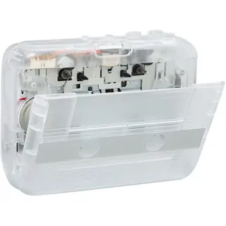 Bluetooth Kassettenspieler, Tragbarer Kassetten Audio Musikplayer, Stereo Kassettenspieler mit 3,5 mm Klinkenkopfhörer, Lautsprecher, Auto Reverse Retro Kassettenspieler (Weiß)