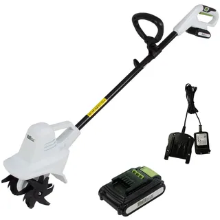 Trutzholm Akku Bodenhacke 20V/2.0Ah mit Akku und Ladegerät 19 cm Arbeitsbreite 24 Klingen Motorhacke