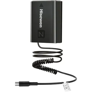 Hisewen NP-FZ100 Dummy Akku mit USB-C Ladung für Sony Alpha A7 III, A6600, A7C, A7C II, A7CR, A7 IV, A7R III, A7R IV, A7R V, A7S III, A9, A9 II, FX3, A1, ZV-E1