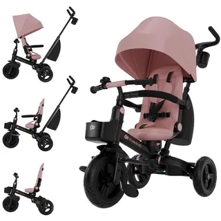 Kinderkraft AVEO 2 PLUS Dreirad 6in1 ab 9 Monate bis 5 Jahre, drehbarer Sitz, verstellbare Rückenlehne mit Liegeposition, Elternschubstang - Rosa - Rosa