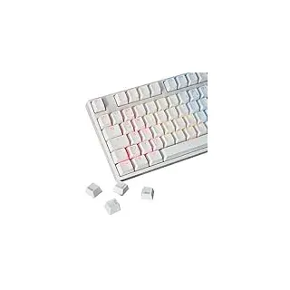 YMDK 105 Deutsch ISO Double Shot PBT Shine Through OEM Profil Tastenkappen Set Geeignet für Cherry MX Switches Mechanische Tastatur (Weiß)