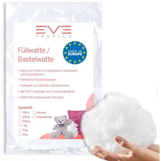 Eve Textile GmbH Kissenfüllung Premium Füllwatte / Bastelwatte weiß