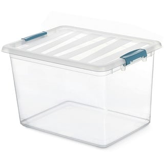 Domopak Living Transparente Katla-Box 20l mit ergonomischen Griffen, 39x29x25,5cm