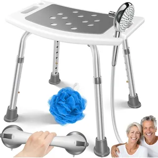 Kesser Duschhocker höhenverstellbar grau/weiß