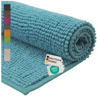 nyvi Badematten Set Chenille 2-teilig 45 x 50 cm und 50 x 80 cm Aqua