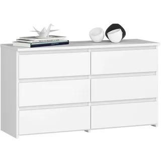 Akord CL100 Weiß, 100 cm, 6 Schubladen, Rechteckig,Rechteckig, 100x57x35 Wohnzimmer, Kommoden & Sideboards, Kommoden