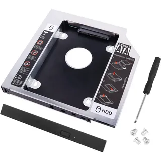 YAODHAOD SATA 2nd SSD HDD Caddy Tray, Universal 12.7/9.5mm 2.5'' SSD HDD Caddy Adapter Tray Enclosures, SATA-III Laptop Hard Disk Holder for CD/DVD-ROM Optical SuperDriveTray (12,7mm)