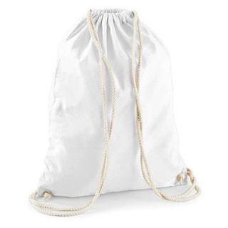 Westford-Mill Stoffbeutel W110 Cotton Gymsac, mit Kordelzug, white, Baumwolle, 37 x 46cm