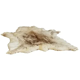 Rentierfell Rentier  (Braun/Weiß/Grau, 100 % Echtfell, 130 x 90 cm)