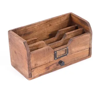 Design Delights Schreibtisch-Organizer, Natur, Holz, 25x10x13 cm, Arbeitszimmer, Schreibtische