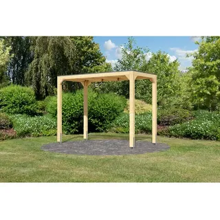 Karibu Pavillon Cubus halb mit Flachdach