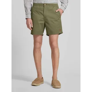 Regular Fit Shorts mit Logo-Stitching Modell 'PREPSTER', Oliv, S