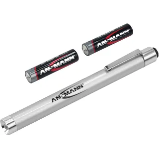 ANSMANN LED Taschenlampe X15 inkl. AAA Batterie - LED Handlampe optimal geeignet für alltägliche Einsätze im Haus Garten Garage Auto oder Werkstatt - LED Stiftleuchte klein & handlich, 13,4 x 1,3 x 1,3 cm