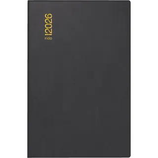 Baier & Schneider rido/idé 7016212906 Taschenkalender Mod. Industrie II 2026 A7, Kunststoff, schwarz