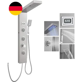 LED Duschpaneel Ohne Armatur, 5 Funktionen Duschpaneel Mit Regendusche, Massaged
