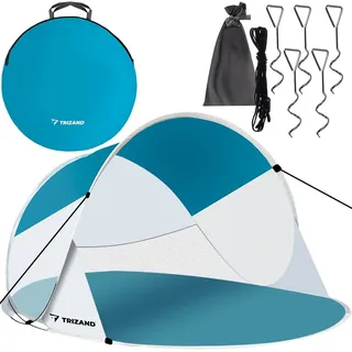 TRIZAND Pop Up Strandzelt 2 Personen Strandmuschel190x120x90 cm Sonnenschutz leicht