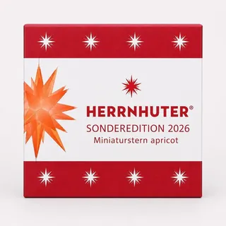 Herrnhuter Stern Sonderedition 2026 - Miniaturstern apricot - 8cm - indoor - inkl. 3m Kabel - kein Netzteil enthalten - Orange