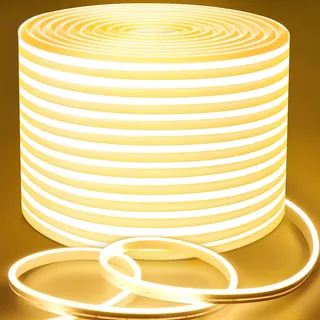 Lamomo LED Streifen 20M, Neon Dimmbar LED Strip, Warmweiss Wasserdicht 3000K Led Leiste, Silikon Flexibel Outdoor Lichtleiste, Flexibel Indirekte Beleuchtung für Innen Aussenbereich Heim Küche Deko