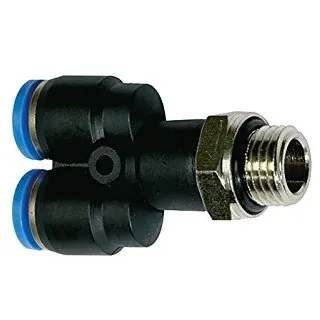 Riegler Y-Steckverschraubung »Blaue Serie«, drehbar, G 1/4 außen, Ø4 mm