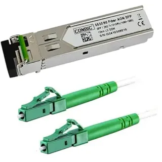 CONBIC® AON + LCA (8°) Glasfaserkabel Combo SFP Modul (FTTH) – Kompatibel NUR mit Fritz!Box 5530 5590 Fiber (NICHT mit anderen Routern/Switchen), Glasfaser-Transceiver (3m)