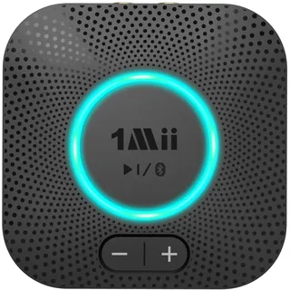 1Mii B06S Bluetooth Audio Adapter mit Lautstärkeregelung, HiFi Bluetooth 5.2 Empfänger, aptX HD & Low Latency Drahtloser Audio Receiver für Stereoanlage Lautsprecher, Dual Verbindung