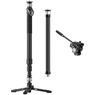 YC Onion PINETA Carbon Fiber Monopod with Carbon Fiber extension tube,fluid head