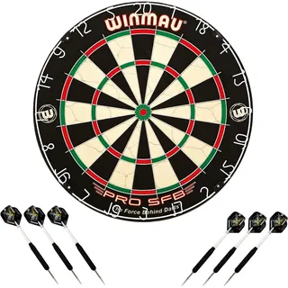 WINMAU Dartboard Original Blade 6 + 2 Steeldart Sets Broadside Brass Einheitsgröße