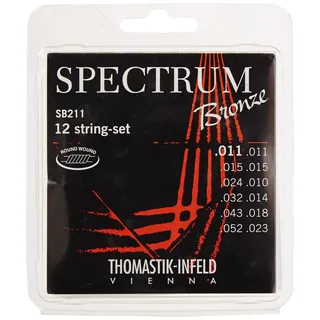 Thomastik Saiten für Akustikgitarre Spectrum Bronze Series nickelfrei Satz SB210 12-string extra light .010-.050