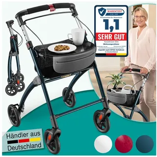 eloneo Premium Wohnungsrollator grau mit abnehmbarem Tablett