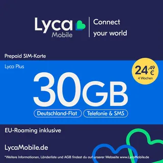 Lyca Mobile Plus Prepaid Smartphone Sim Karte ohne Vertrag weiß Weiß LTE