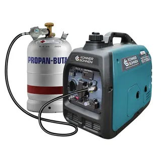 Könner & Söhnen Lpg/benzin-inverter-generator Ks 2100ig S von Könner & Söhnen. Stromerzeuger 2000 W, Schuko-steckdose 230 V, 2 Usb-anschlüsse, Led-anzeige, Eco-modus, Euro 5