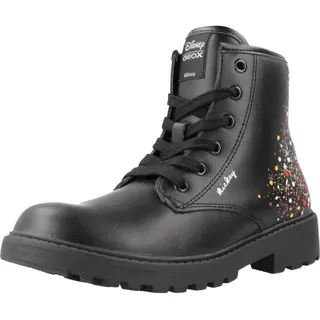 GEOX J Casey Girl Ankle Boot, Black/Multicolor, 32 EU