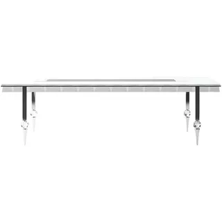 JV moebel Moderner weißer Holz-Konferenztisch für Büros und Meetings | weiß | 104 cm X 75 cm X 260 cm