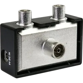 Schwaiger Zwei-Geräte-Verstärker BS6822 531 1x IEC Buchse auf 2x IEC Stecker, Verstärkung bis 2x 8dB