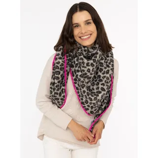 Zwillingsherz Dreieckstuch "Leo Leo", Damen, grau, - (L)200 x (B)130 cm