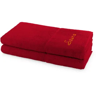 Frottana Saunatuch 80 x 200 cm rot 2 St.