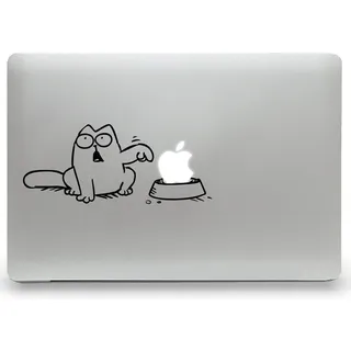 CAT Hunger Aufkleber MacBook Air Pro Sticker Decal Apple (12")
