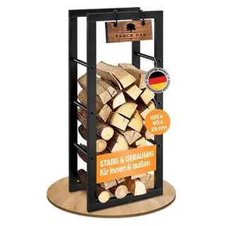 black-oak Kaminholzregal JACK Metall 100 x 40 x 25 cm Schwarz