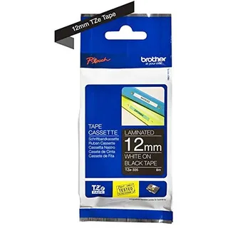 Brother TZe-335 laminiert weiß auf schwarz 1,2cm x 8m
