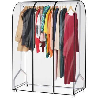 Syeeiex klare transparente Kleiderständer Abdeckung Mit Reißverschluss 110x 152 x 50cm kleidersack Staubschutz Wasserdicht Kleiderbügel schutzhülle für Kleiderstange 3.6ft