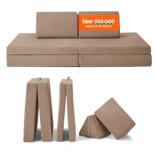 Funzy Spielsofa für Kinder - Das Original für kreatives Spielen, Modulare Spielcouch, Waschbarer Bezug, Robust und Langlebig, TÜV und Oeko-TEX 100 Zertifiziert mit 3 Jahren Garantie, Honig Gelb