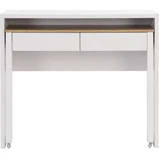 vente-unique Konsolenschreibtisch ausziehbar mit 2 Schubladen - Weiß - Holzfarben - LOAVIA