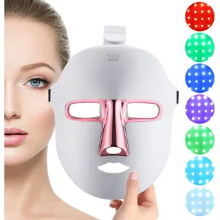 feinlux Kosmetikbehandlungsgerät Lichttherapie-Maske, Set, Lichttherapie-Maske, LED Gesichtsmaske, Hautverjüngungsmaske, 240 LEDs Vier Farben Licht Infrarot separat steuerbar weiß